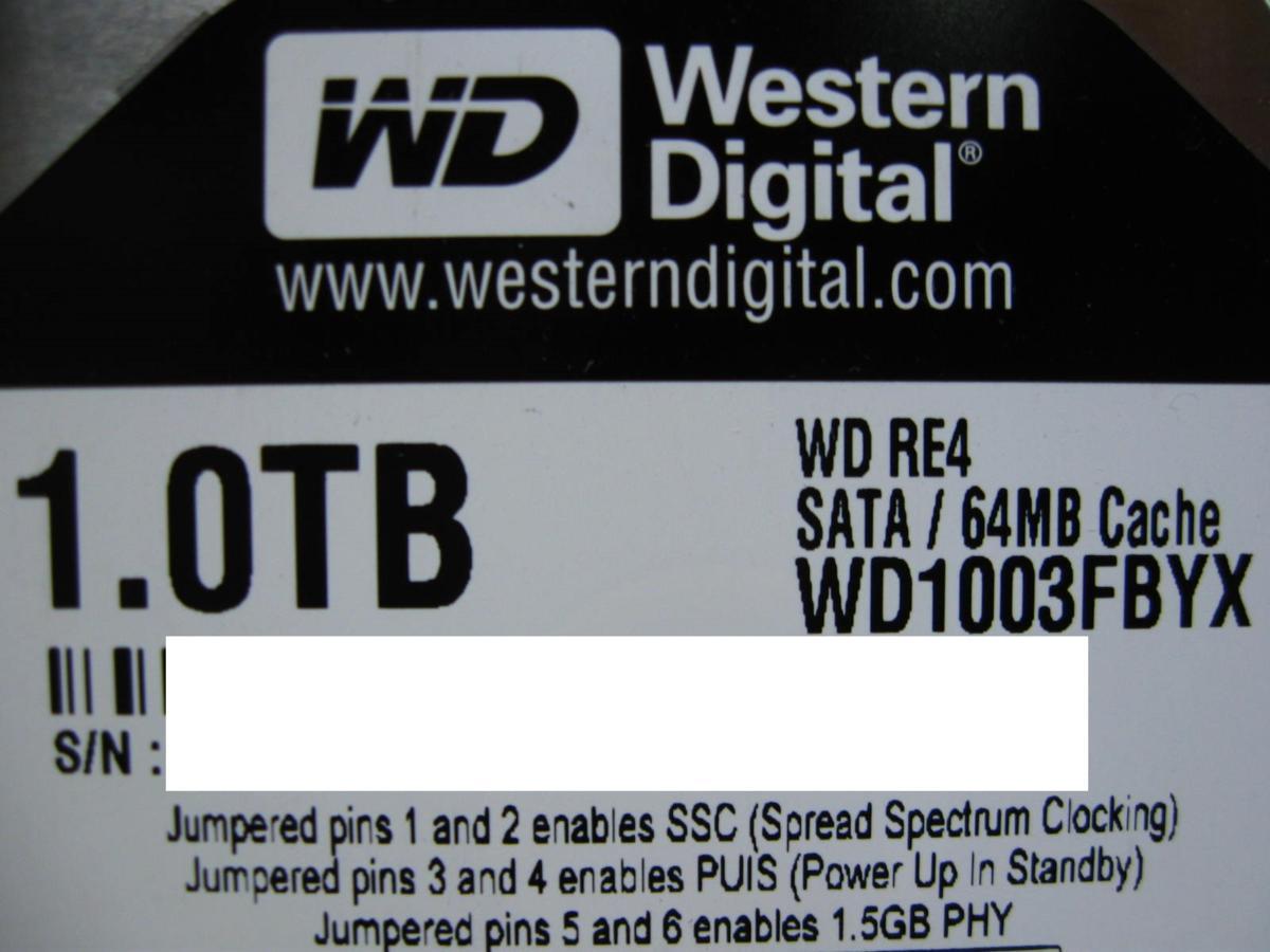 ▽Western Digital WD1003FBYX-50Y7B1 1TB SATA 3.5型 7200rpm WD RE4 中古 富士通 PGBHDF17D_画像4