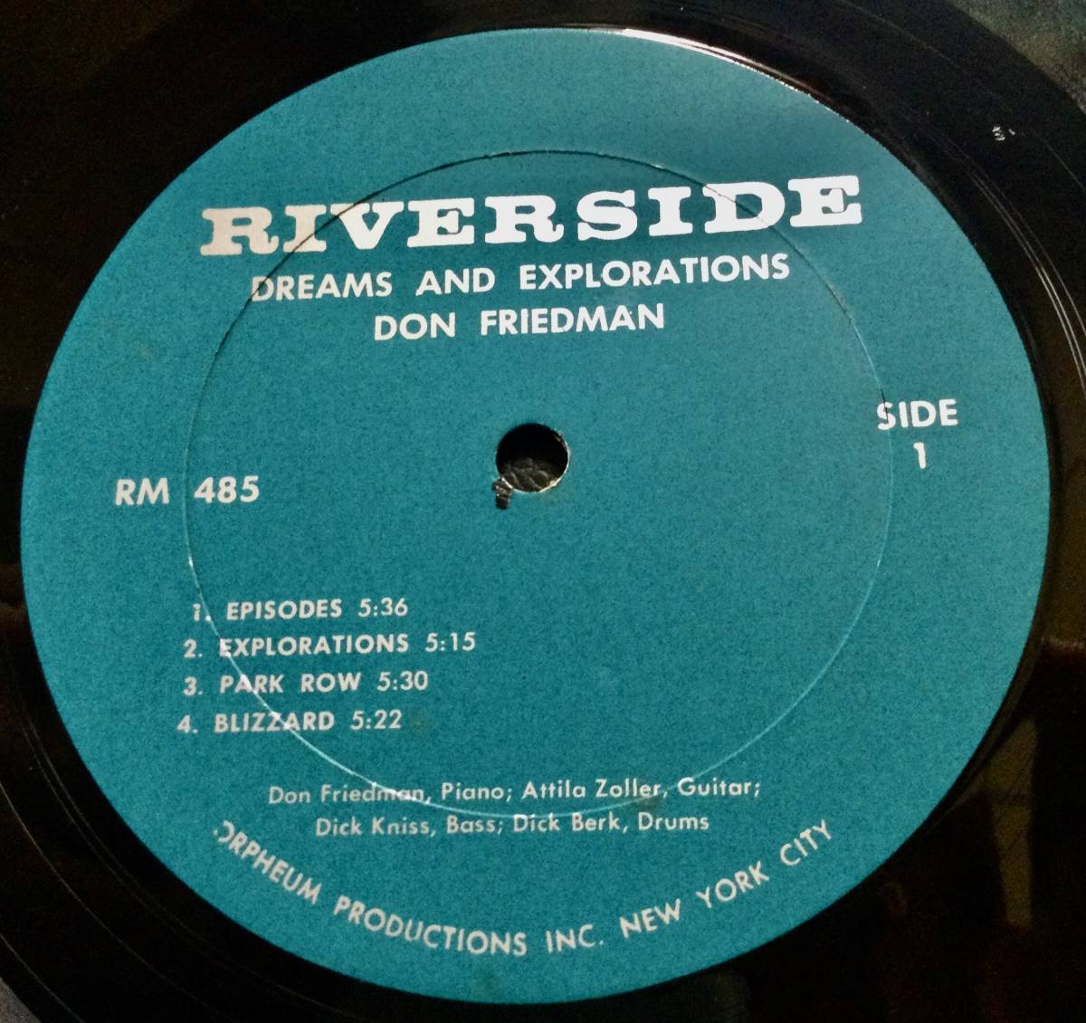 【LP】・米輸入盤　RIVERSIDE 485・ モノラル盤・ドン・フリードマン・カルテット【コーテイングジャケット】_画像3