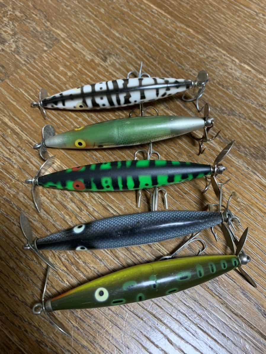 オールド ルアー☆へドン ☆ HEDDON☆ ダイイング・フラッター☆ ☆Dying Flutter☆ 5個セット売り。ダブルスイッシャー☆反射板カラー入り_画像8