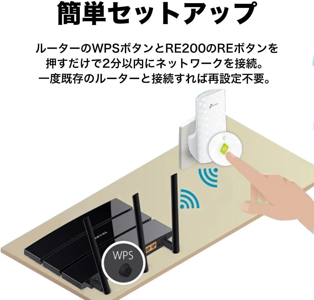 TP-Link WiFi 無線LAN 中継器 11ac AC750 433+300Mbps 11ac対応 RE200