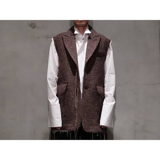 midorikawa silk belted vest 19aw_画像1