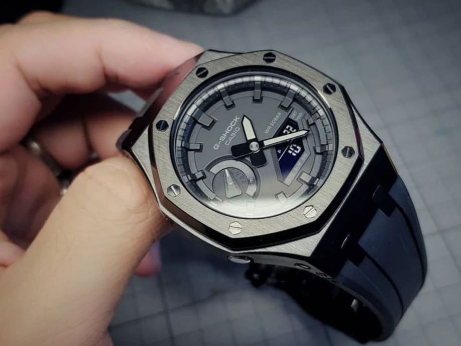 G-SHOCK GA2100 カスタム ベゼル&ベルトセット 黒&黒 オール G-SHOCK GA2100 カスタム ベゼル&ベルトセット 黒&黒 オール