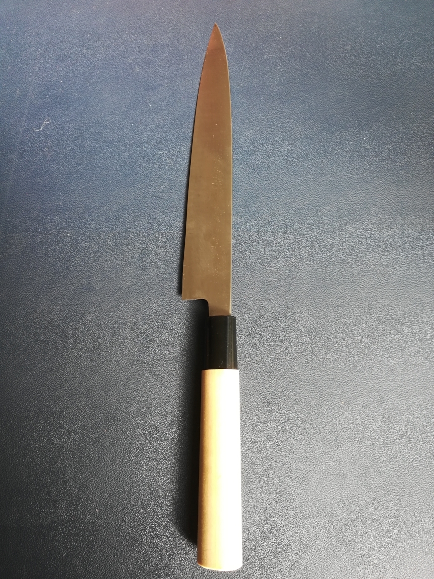 日本製　和包丁　刺身包丁　刃渡り210mm　全長335ｍｍ　泉州作　御料理包丁_画像7
