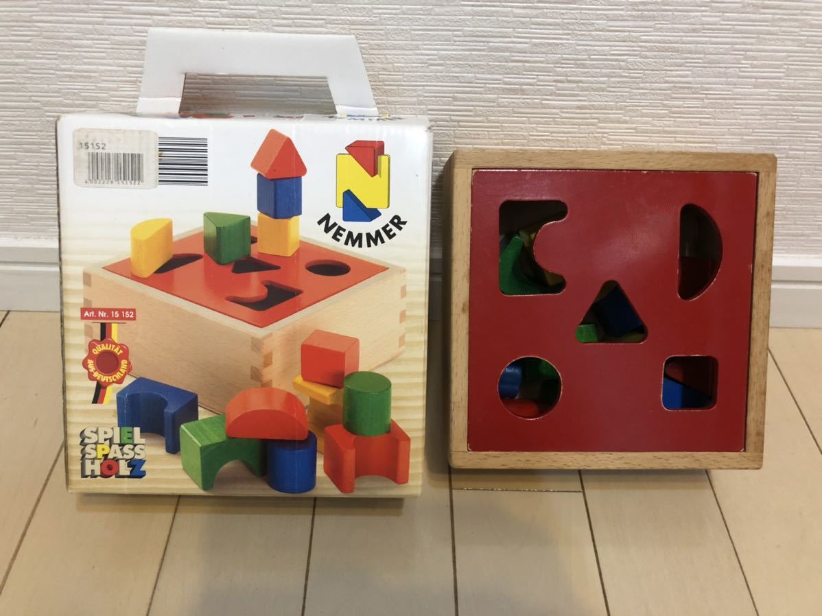 知育玩具 図形キューブつみき 木製 パズル　NEMMER パズルボックス_画像1