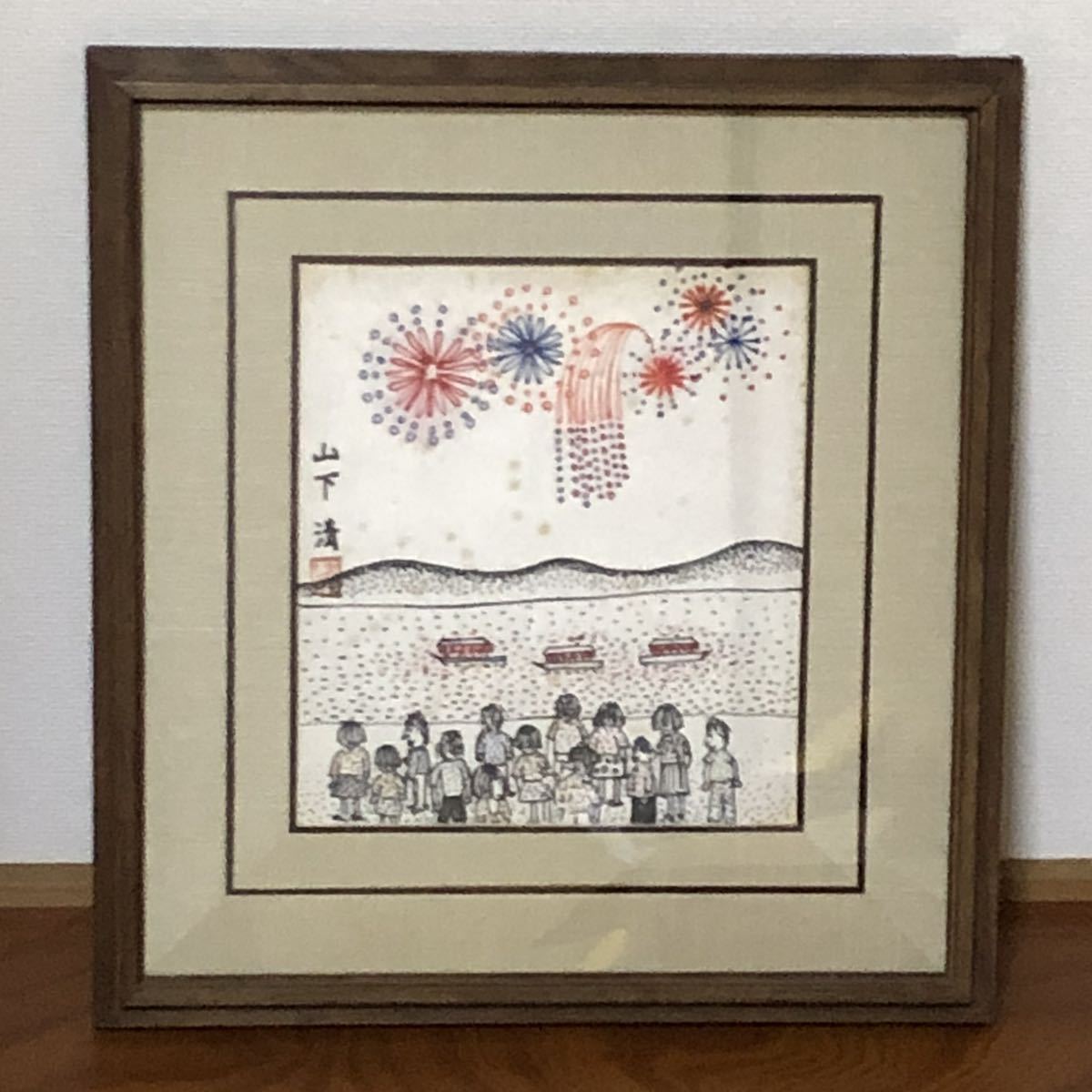 1022 山下清 皇居前広場 色紙 ペン画 模写で出品|ホビー 1022 山下清 皇居前広場 色紙 ペン画 模写で出品|ホビー