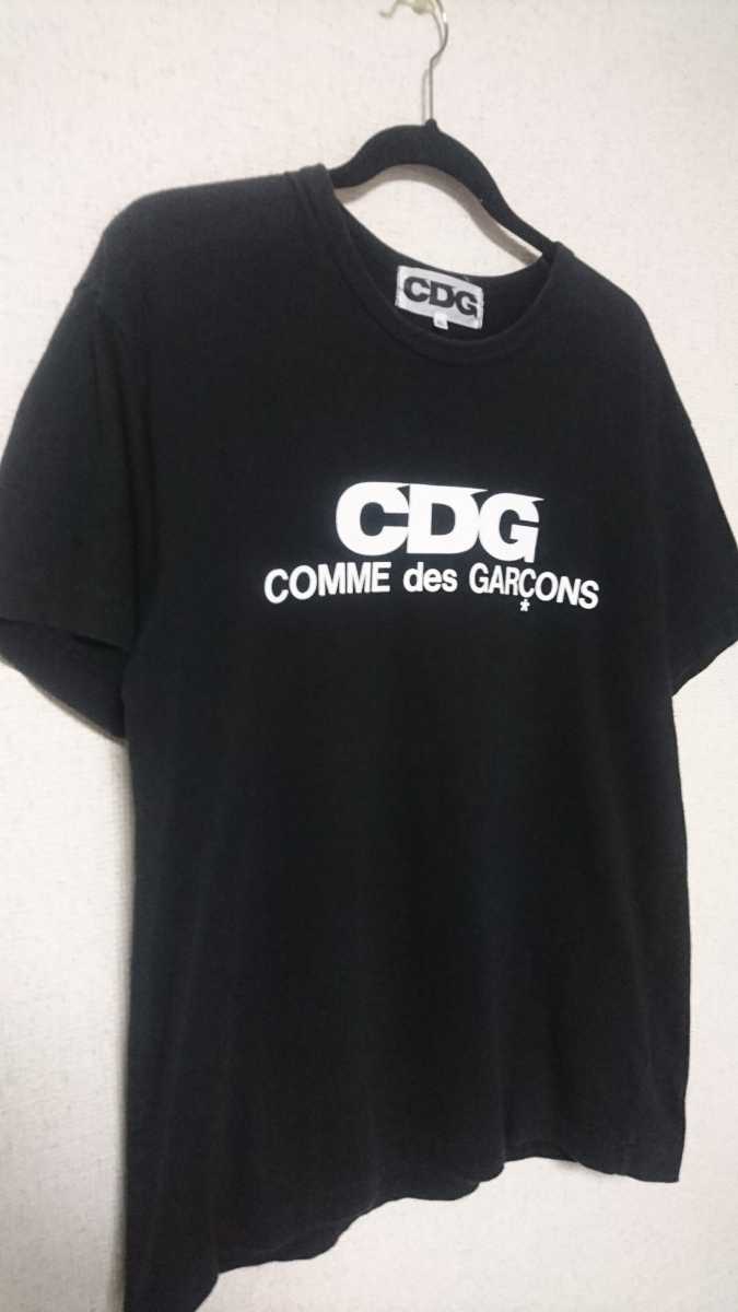 CDG コムデギャルソン ロゴTシャツ XL 半袖 BLACK ブラック 黒 ビッグ