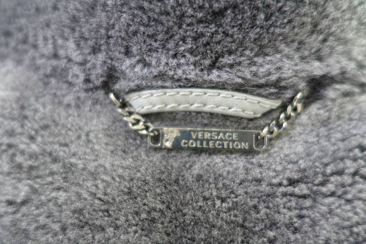 試着のみ・クリーニング済 ジャンニ・ベルサーチ(ベルサーチ・コレクション) ムートンコート レザーコート ファー VERSACE _画像4