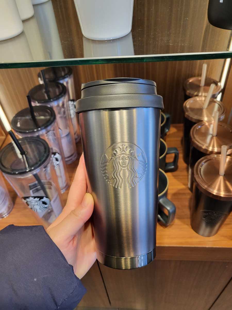 韓国 スターバックス スタバ ステンレスタンブラー ステンレスボトル STARBUCKS エルマブラックタンブラー 473ml 新品 日本未発売 _画像3