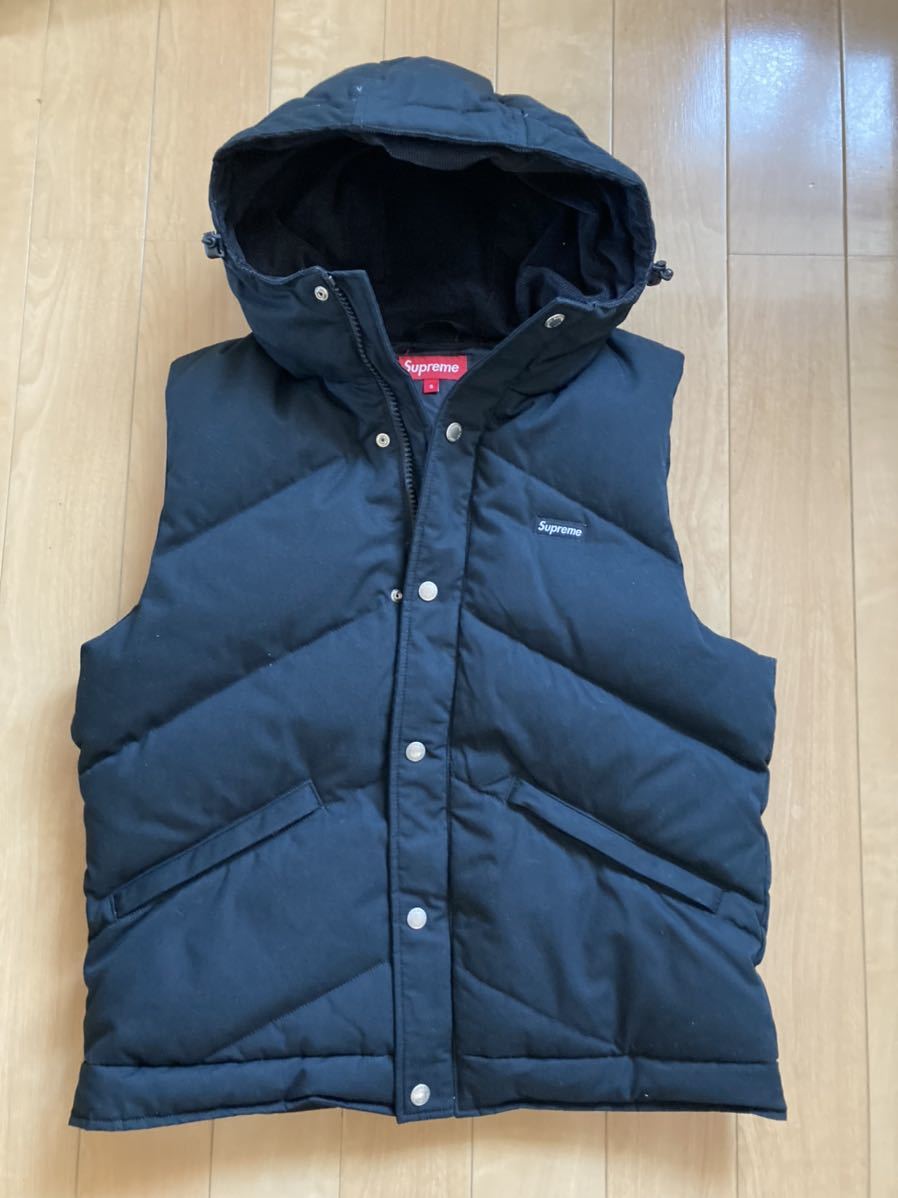 12AW Supreme Hooded Down Vest Black Sサイズ シュプリーム フーデッド ダウン ベスト 窪塚着用