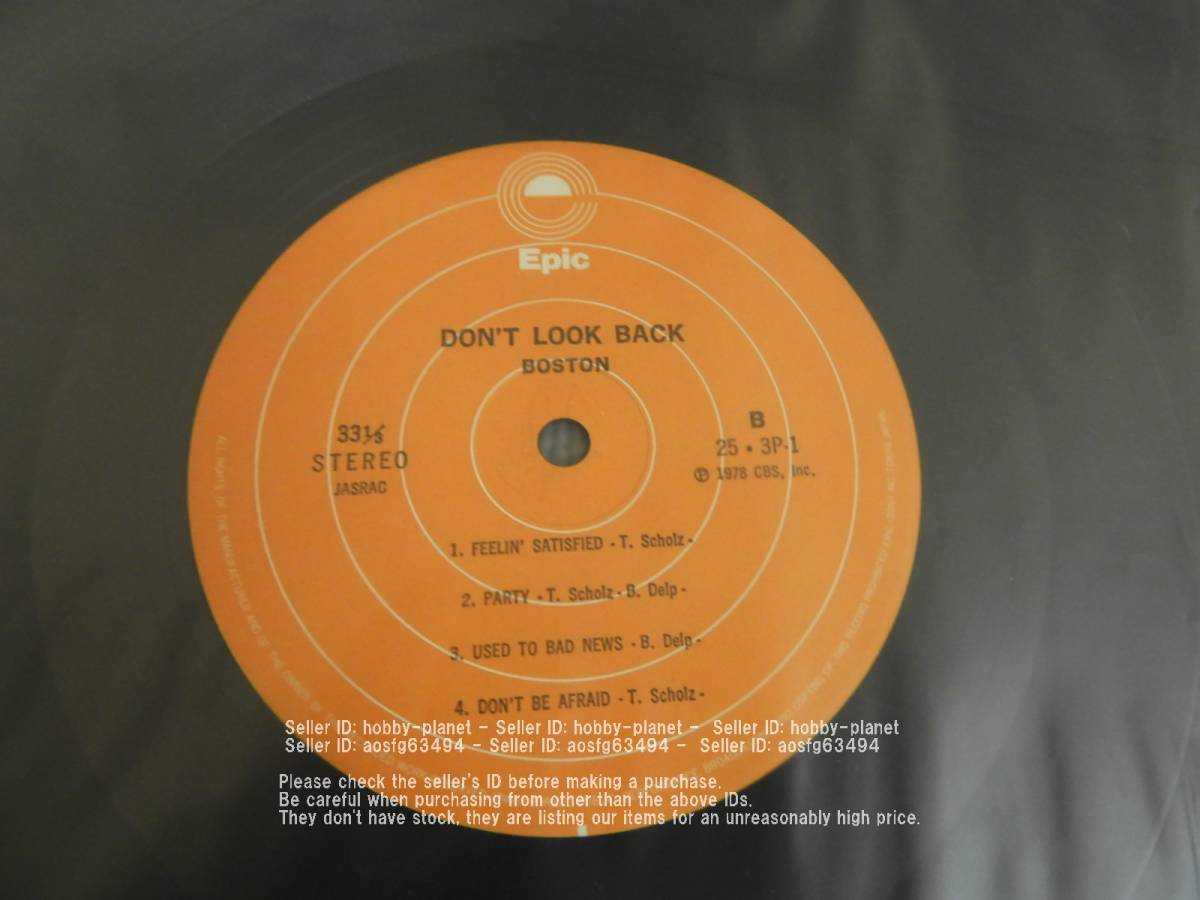 Don't Look Back / Boston　レコード　LP　ボストン　管理番号 04855_画像5