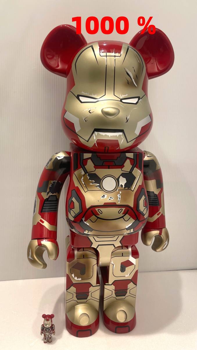レア品!□BE@RBRICK ベアブリック 1000% & 100% ◇マーク42 ダメージ
