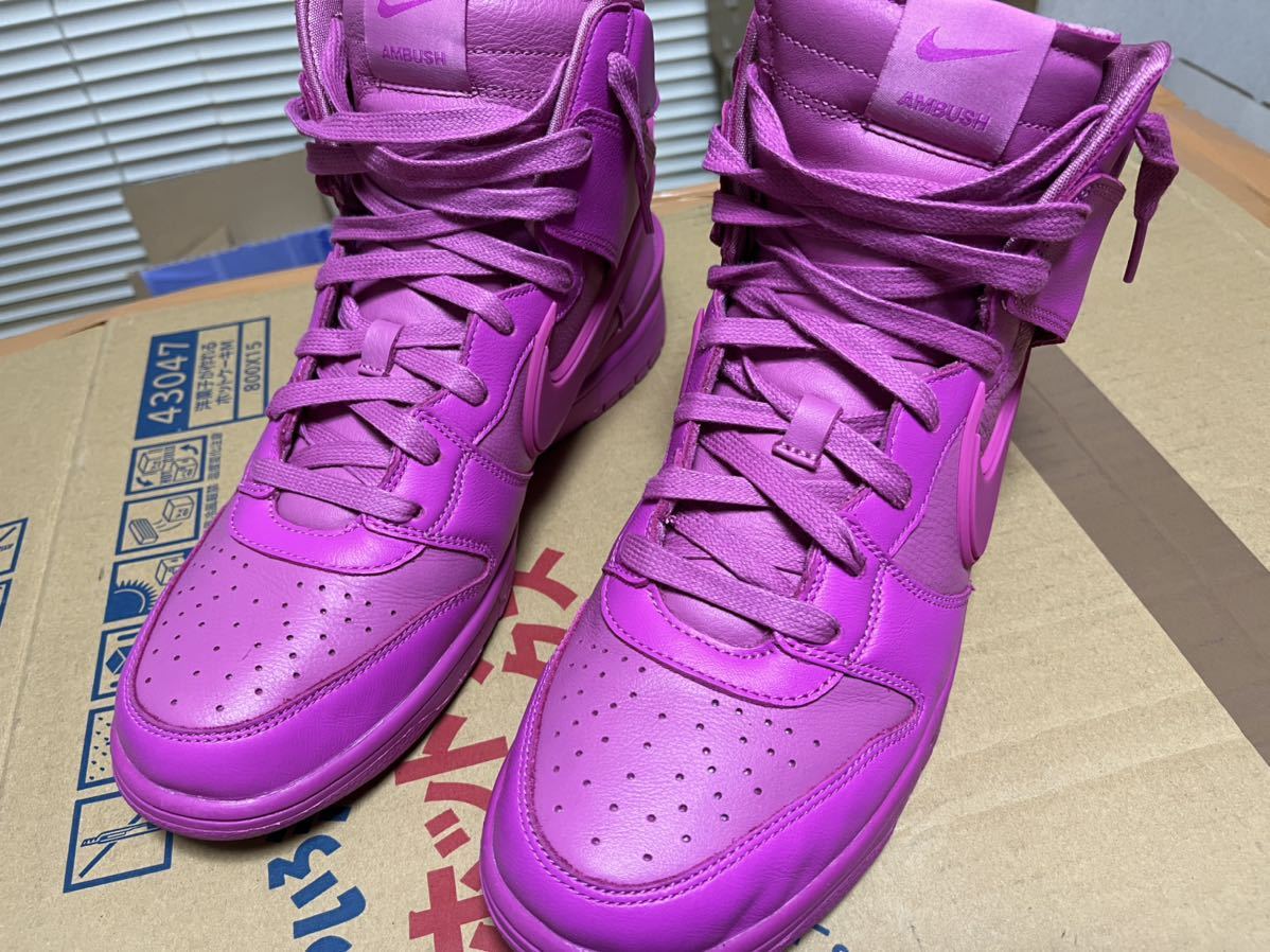 28.5㎝ NIKE AMBUSH DUNK HI COSMIC FUCHSIA ナイキ アンブッシュ ダンク ハイ ピンク コズミックフーシャ スニーカー 新品 同様 送料 無料_画像2