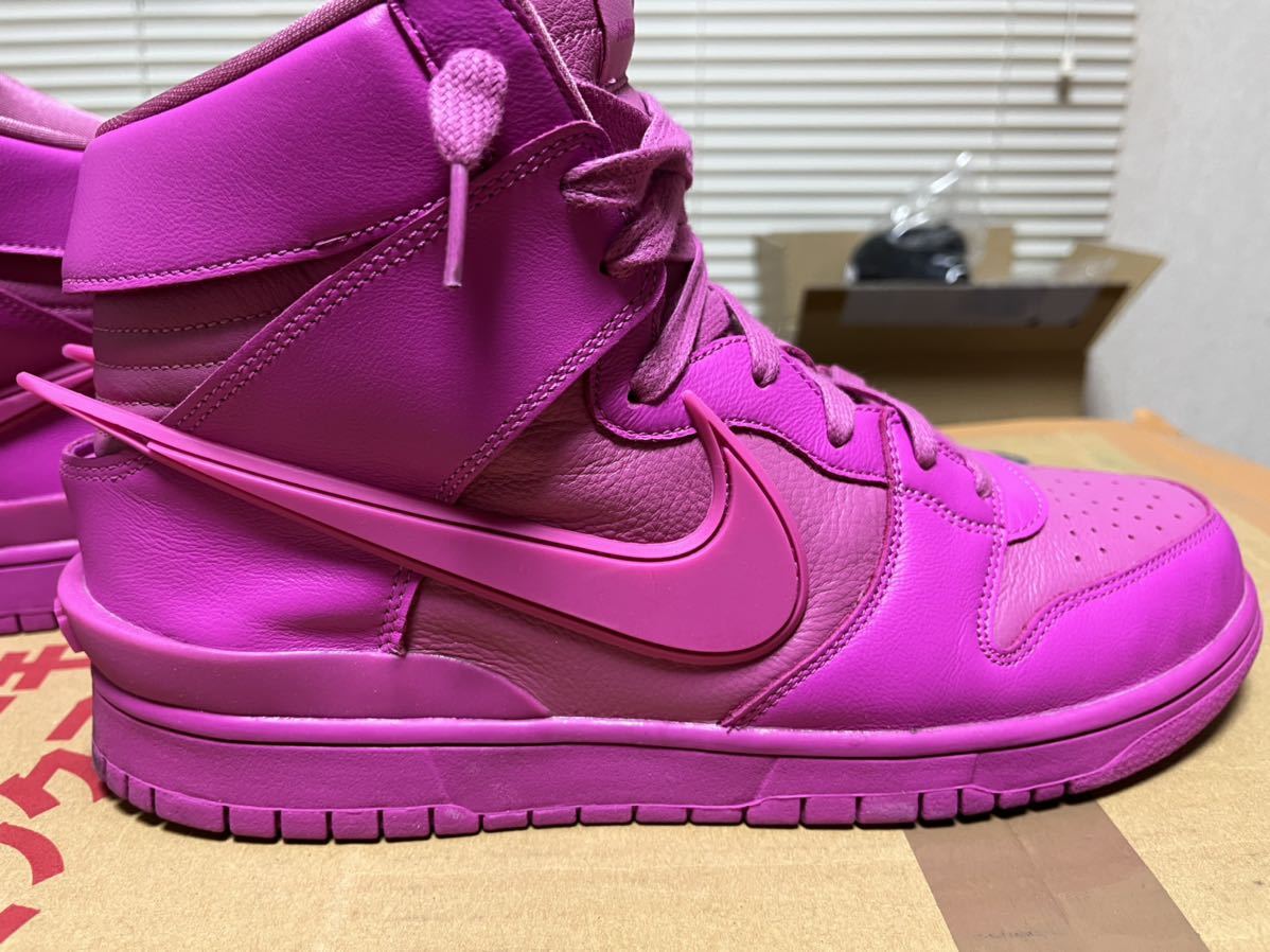 28.5㎝ NIKE AMBUSH DUNK HI COSMIC FUCHSIA ナイキ アンブッシュ ダンク ハイ ピンク コズミックフーシャ スニーカー 新品 同様 送料 無料_画像6