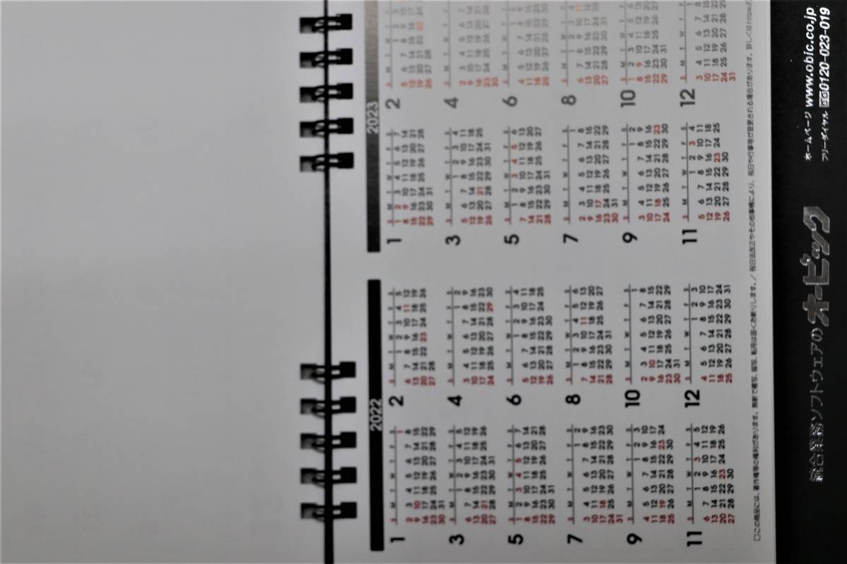 2022 卓上カレンダー 月めくり 暦 両面タイプ 年間カレンダー付 オービック 送料140円~_画像3