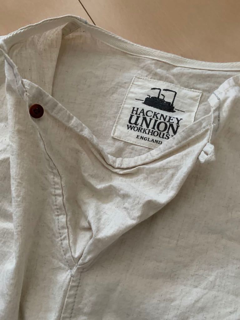 [HACKNEY UNION WORKHOUSE] - k* Union * Work house рубашка с длинным рукавом бежевый linen хлопок Англия производства England