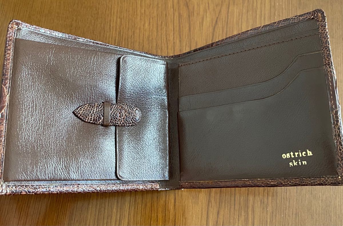 カラカラ財布(二つ折り)オーストリッチ
