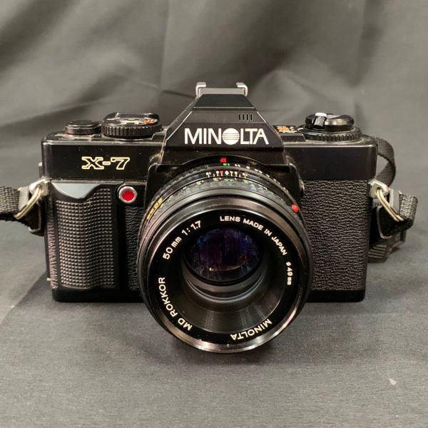 D11c18D6 MINOLTA ミノルタ X-7 MD ROKKOR 50mm 1:1.7 フィルム一眼レフ カメラ ケース付き_画像2