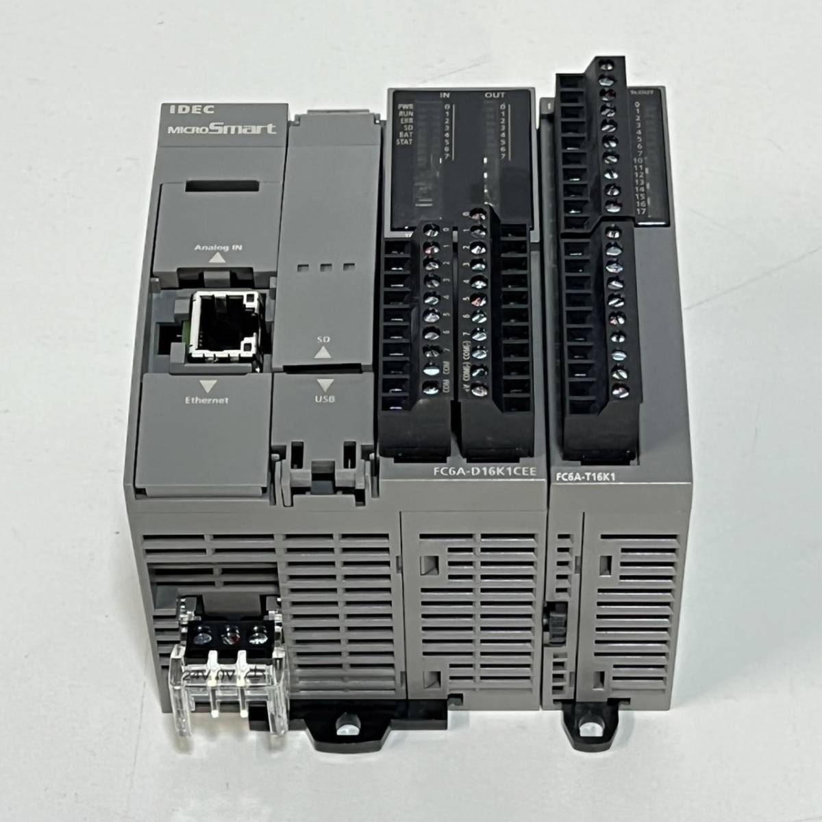 ショッピング公式 ★IDEC(和泉電気)MICROSMART オールインワンタイプ CPUモジュール FC6A-D16K1CEE トランジスタ出力モジュール FC6A-T16K1 セット 