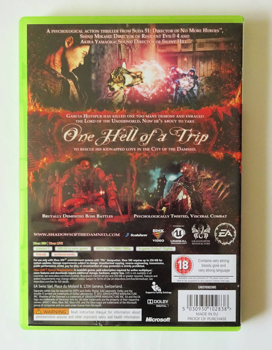  Shadow ob The Damd SHADOWS OF THE DAMNED EU версия * XBOX 360 / XBOX ONE / SERIES X