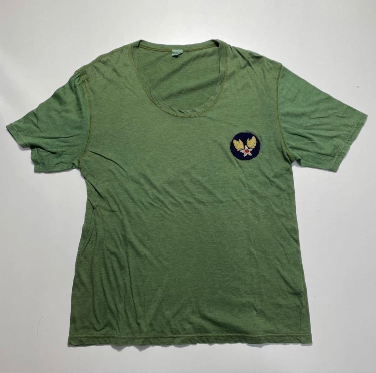 【M】DUCK and COVER U.S.AIR FORCES LOGO TEE ダックアンドカバー アメリカ空軍空軍 ロゴ Tシャツ 刺繍 日本製 Y815_画像1
