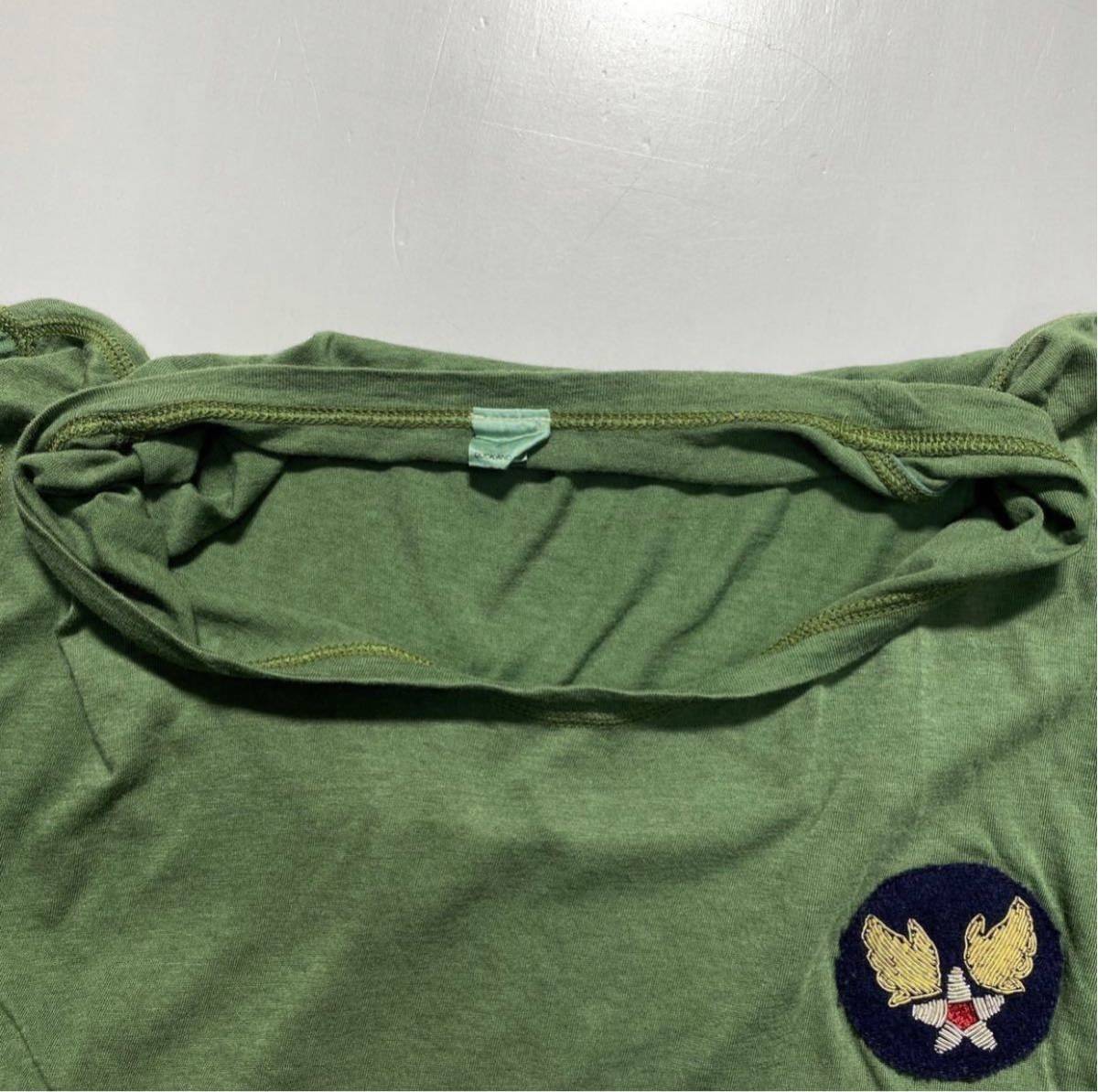 【M】DUCK and COVER U.S.AIR FORCES LOGO TEE ダックアンドカバー アメリカ空軍空軍 ロゴ Tシャツ 刺繍 日本製 Y815_画像4