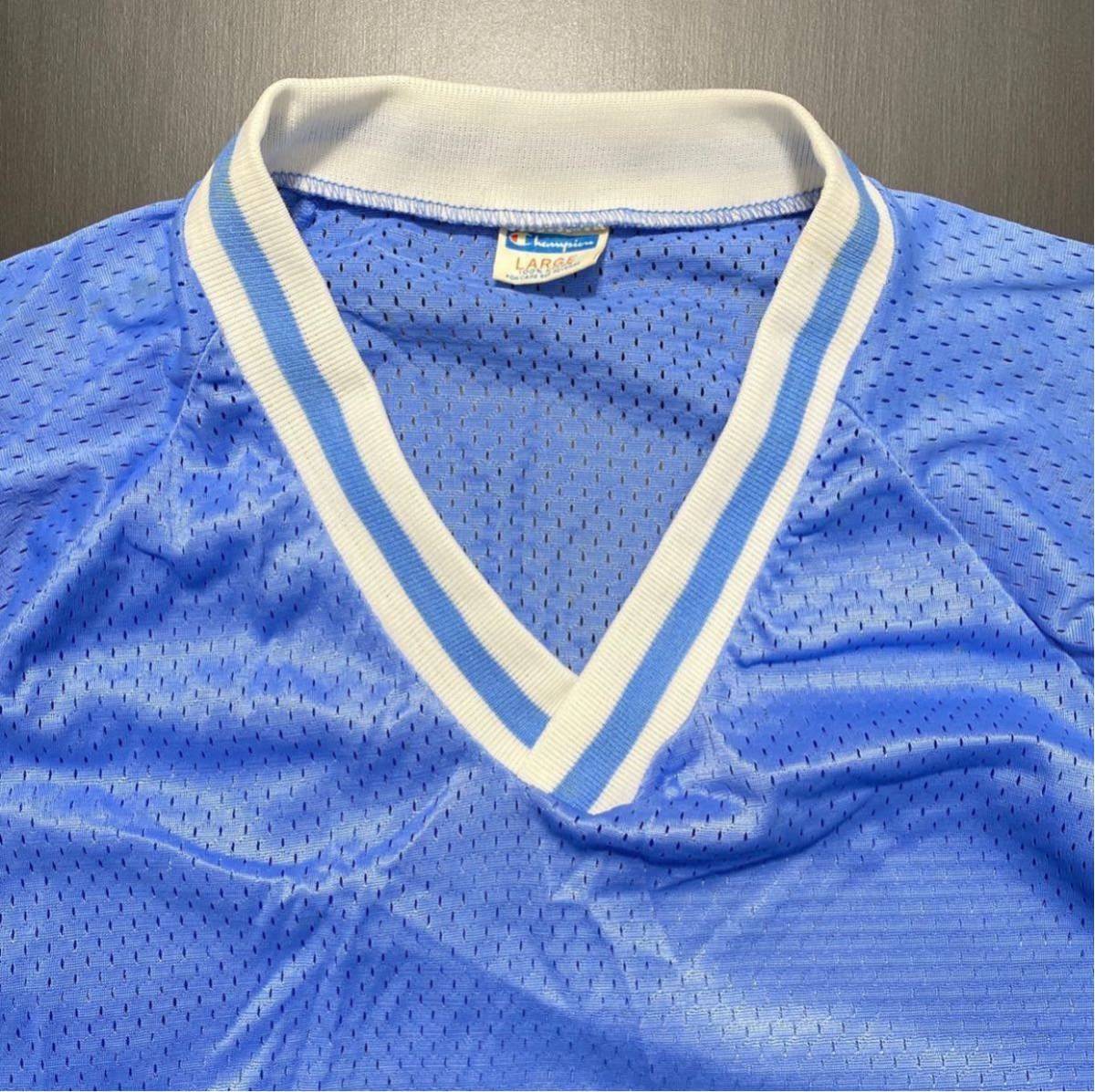 【L】Champion Nylon Mesh shirt Sportswear チャンピオン ナイロン メッシュ シャツ スポーツウェア ティーシャツ バータグ後期 復刻タグ_画像2