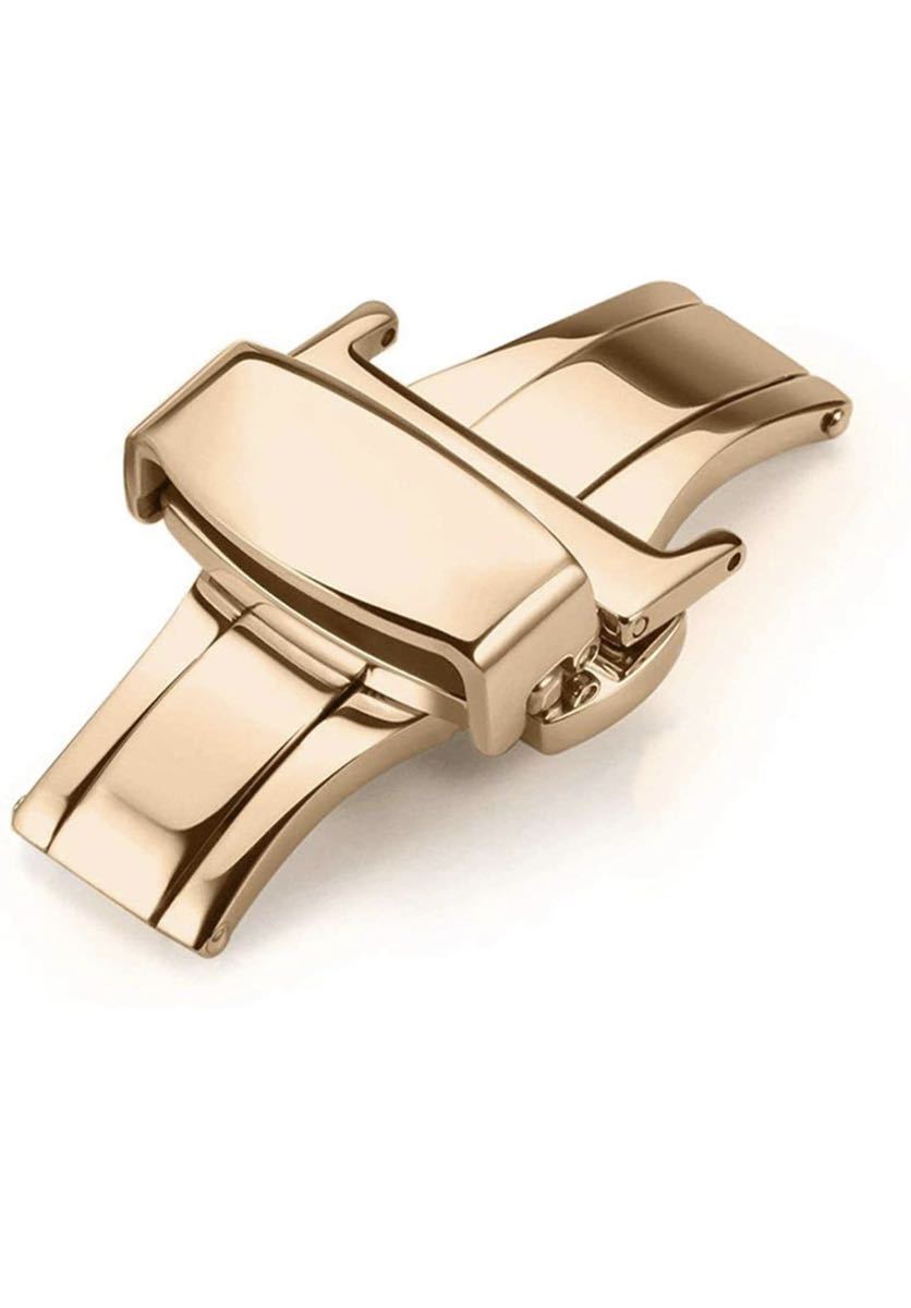 プッシュ式 腕時計 尾錠18MM Dバックル　ステンレス　高品質 大人気　ピンクゴールド　セール価格_画像1