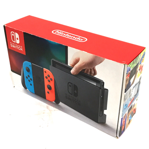 1円 Nintendo Switch 本体 HAC-S-KABAA Joy-Con(L) ネオンブルー/(R) ネオンレッド 動作確認済み 任天堂_画像9