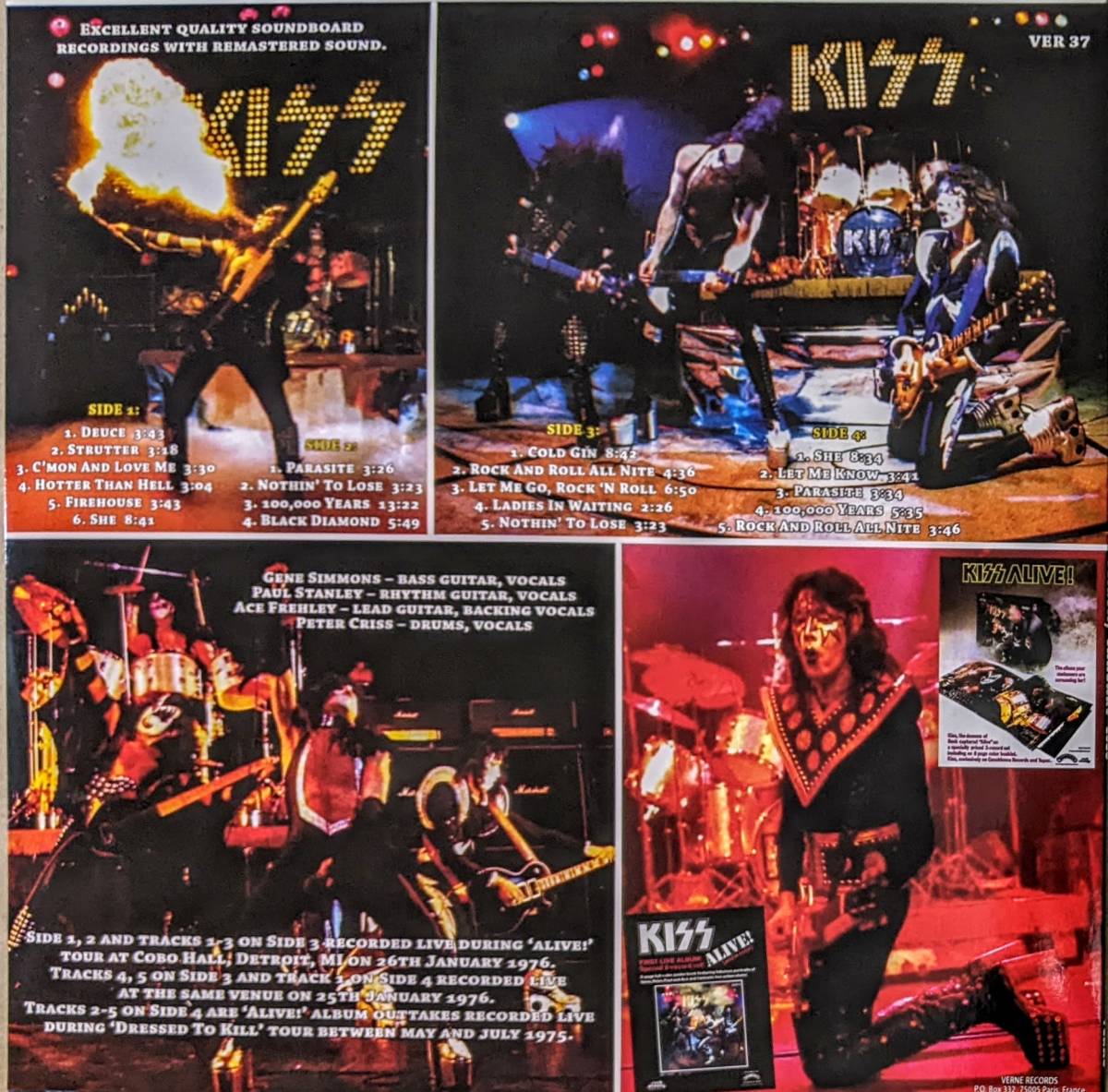 Kiss キッス - Alive! In Detroit, January 1976 限定二枚組アナログ・レコード