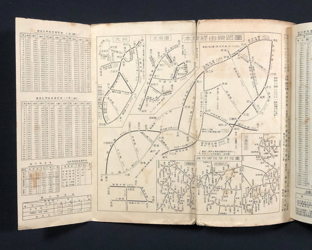 ●鉄道資料●『最新鉄道線路図』1枚 運賃表 鉄道工芸株式会社 昭和25年 路線図●古書 古地図 観光案内_画像10