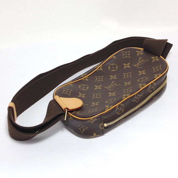 【中古】LOUIS VUITTON ルイヴィトン モノグラム ポシェット・ガンジュ M51870 ウエストポーチ ブラウン_画像3