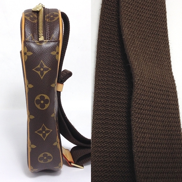 【中古】LOUIS VUITTON ルイヴィトン モノグラム ポシェット・ガンジュ M51870 ウエストポーチ ブラウン_画像5