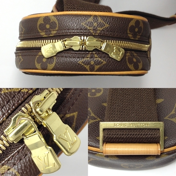 【中古】LOUIS VUITTON ルイヴィトン モノグラム ポシェット・ガンジュ M51870 ウエストポーチ ブラウン_画像2