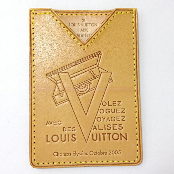 【中古】LOUIS VUITTON ルイヴィトン Volez Voguez Voyagez パスケース カードケース ヌメ革 ノベルティ トランク_画像1