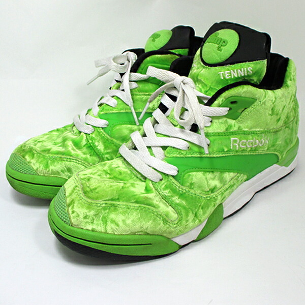 【中古】Reebok リーボック メンズスニーカー 27cm ライトグリーン pump atmos TENNIS ライムグリーン_画像1