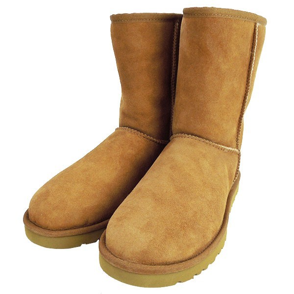 【美品】【中古】UGG アグ ムートンブーツ チェスナット ショートブーツ 27cm ライトブラウン