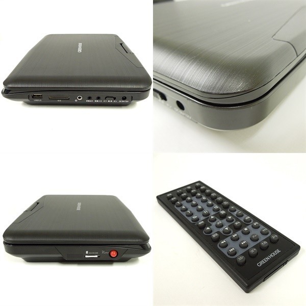 【中古】GREEN HOUSE グリーンハウス 地デジ・ワンセグ対応 10.1型 ポータブルDVDプレーヤー GH-PDV10MT-BK TVチューナー_画像3