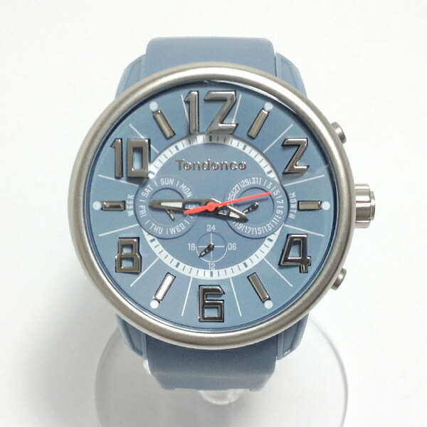 【中古】TENDENCE テンデンス 腕時計 G47 マルチファンクション TG765001 アナログ クロノグラフ クオーツ ブルーグレー
