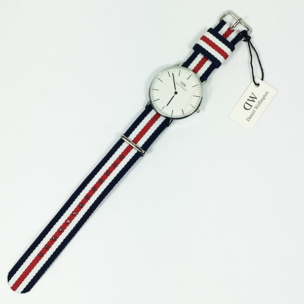 【未使用】【中古】Daniel Wellington ダニエルウェリントン 腕時計 0606DW 35mm クオーツ ナイロンベルト トリコロールカラー_画像4