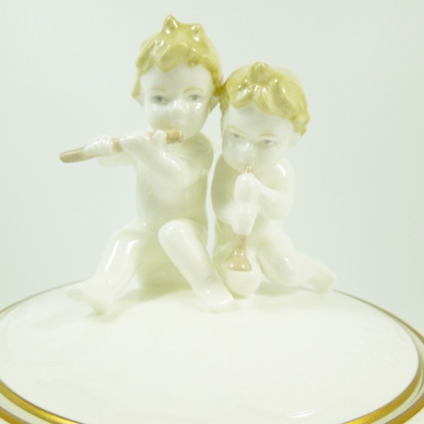 【美品】【中古】Noritake ノリタケ エンジェル 天使 蓋物 小物入れ ホワイト_画像3