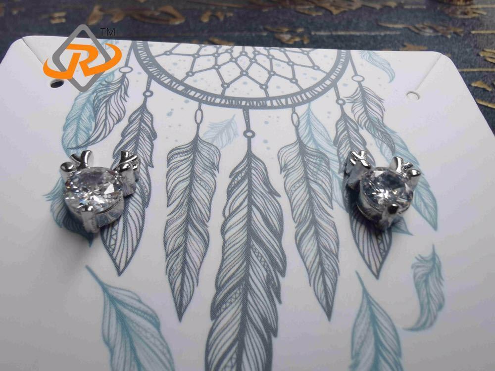 S925 silver birok shape zircon earrings 