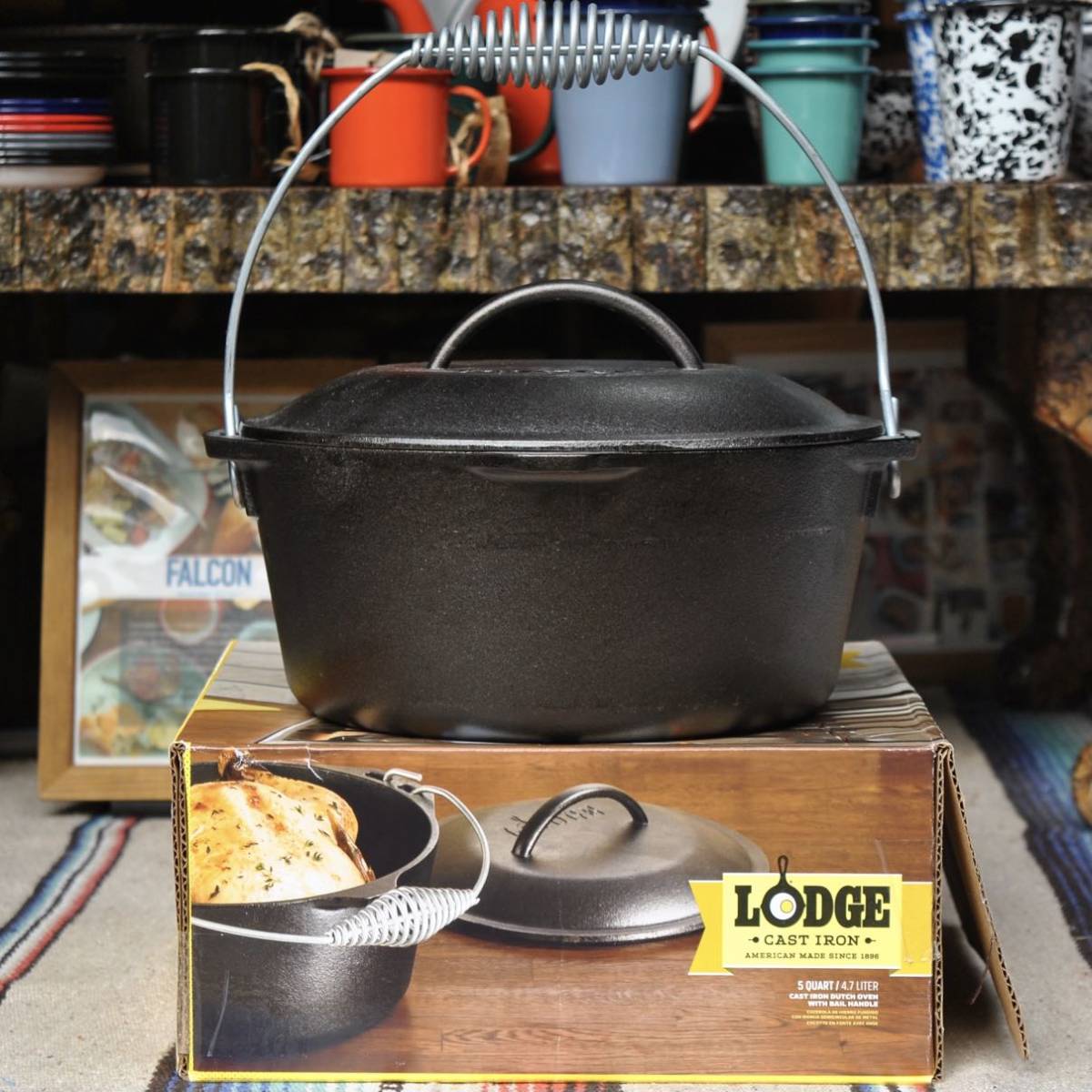  lodge LODGE American made logic ki gold oven home use dutch oven 10-1/4 -inch * outdoor camp kitchen . fire cast iron saucepan 