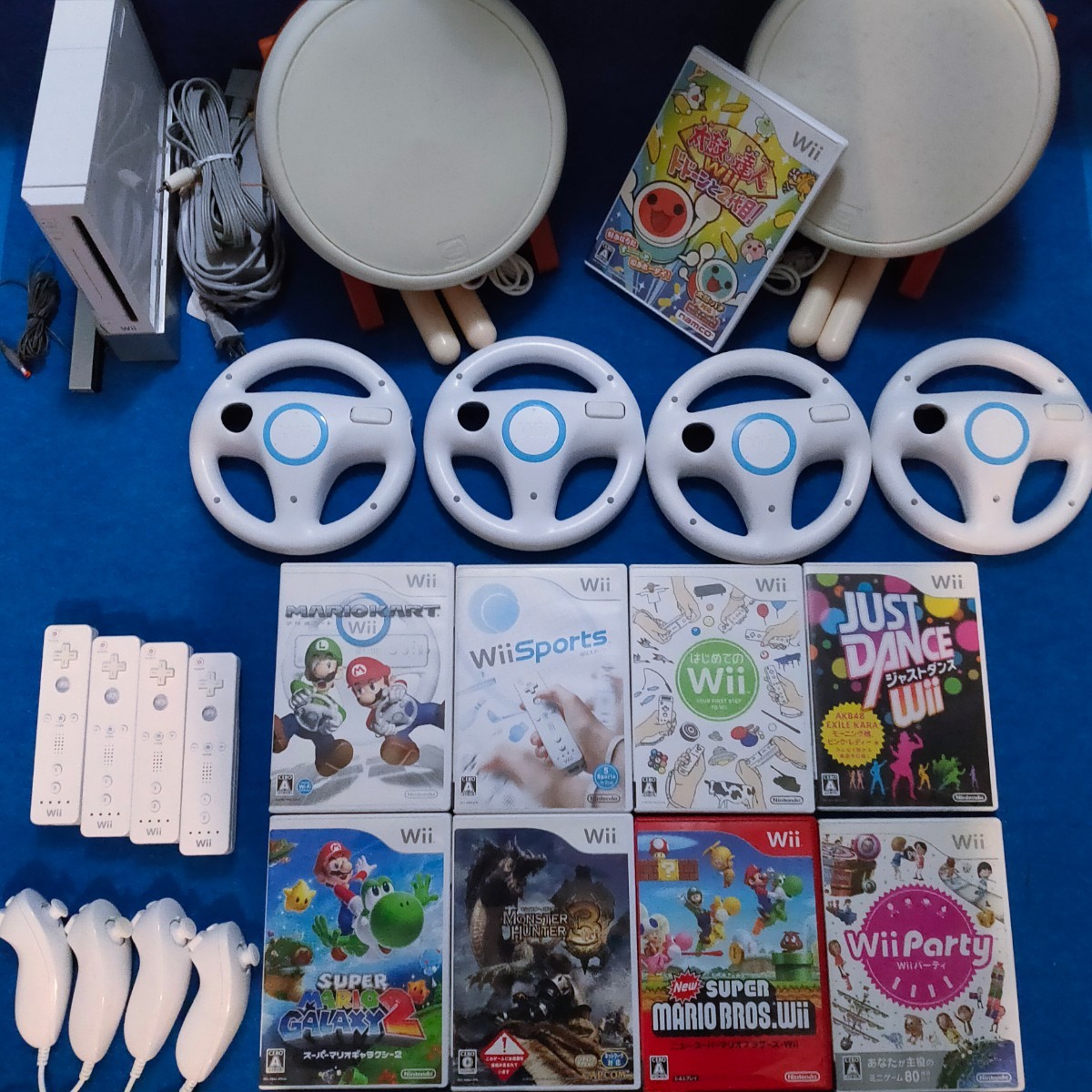Wii 4人 ハンドル 本体マリオカート 太鼓の達人 音ゲー Wii Wii 4人 ハンドル 本体マリオカート 太鼓の達人 音ゲー Wii