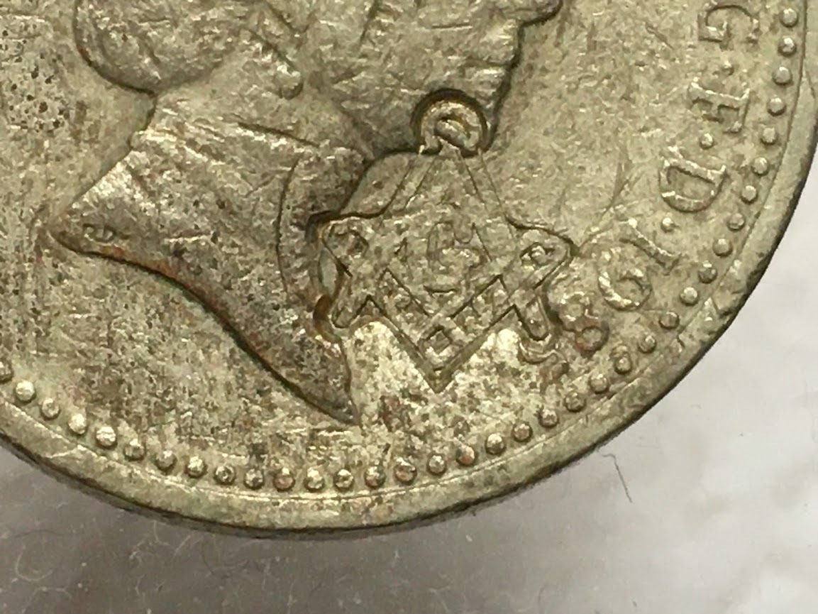 フリーメイソン コイン イギリス 3 硬貨 1ポンド 1985年 フリー 