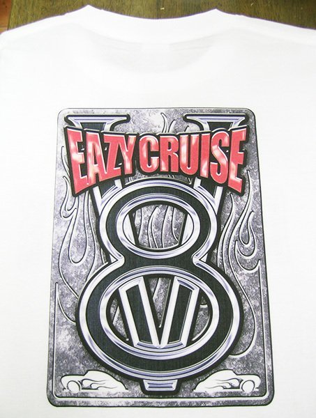 Eazy Cruise Ｔシャツ V８ ホットロッド アメ車 S/M/L/XL イージークルーズ エンジン シボレー フォード モパー キャデラック リンカーンの画像2