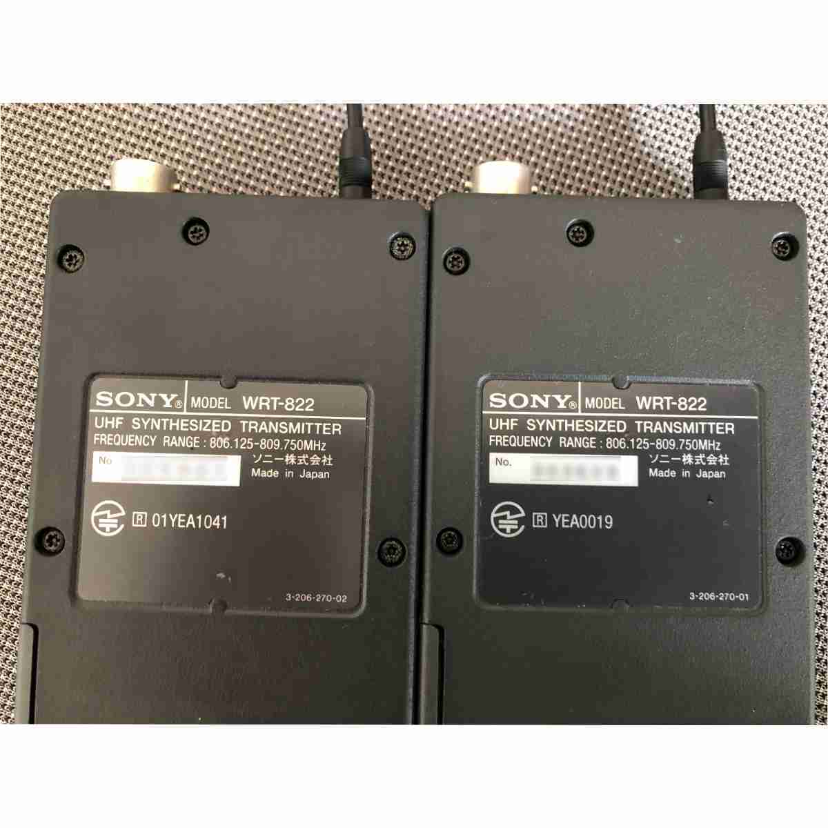 SONY ワイヤレスマイクシステム WRT-822 送信機x2波 & WRR-862
