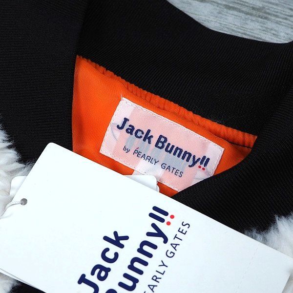 新品 Jack Bunny ジャックバニー パーリーゲイツ 中綿 ツイル ブルゾン ダブルジップ ボア切替 ゴルフウエア 5 (L) ブラック L727_画像6