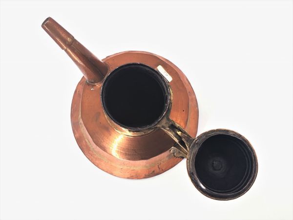 【アラビック・ミルクポット】　　銅彫金　金工手造品　トルコ骨董　　L1125F3_画像9