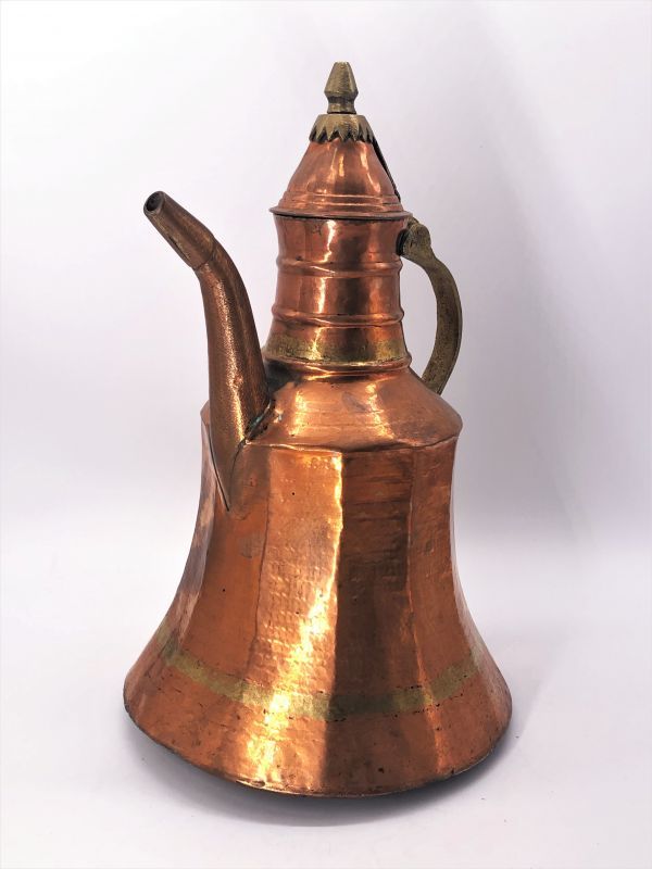 【アラビック・ミルクポット】　　銅彫金　金工手造品　トルコ骨董　　L1125F3_画像2
