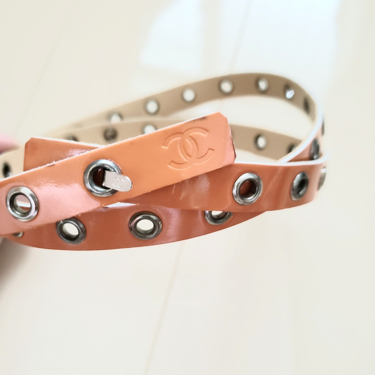 CHANEL シャネル ベルト レザーベルト CC ロゴ エナメル レア 希少